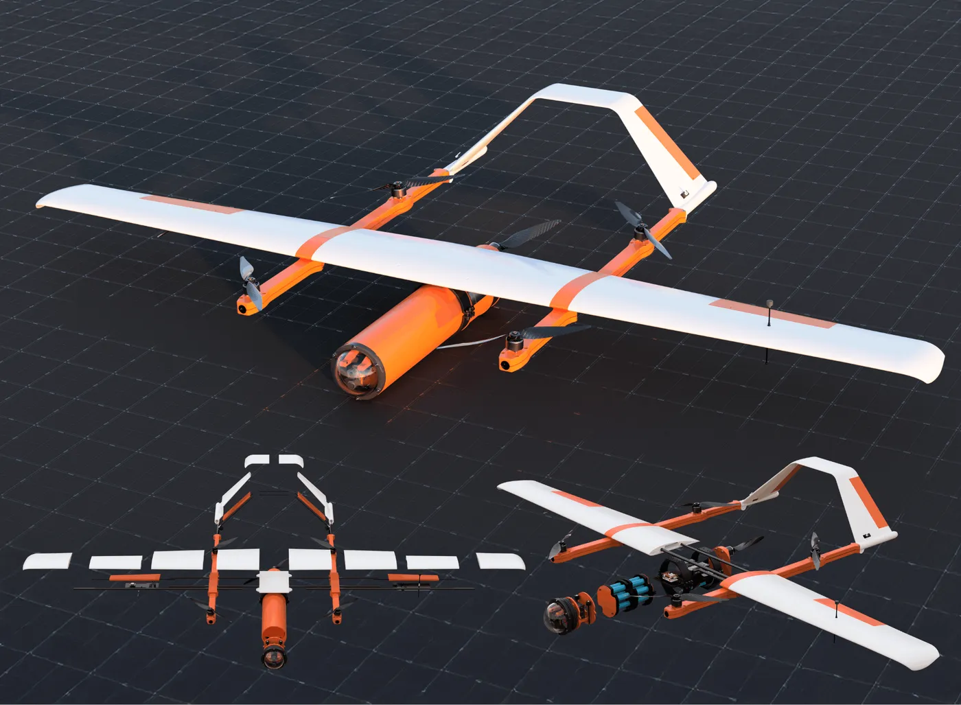 Exploded CAD assembly, Gen.3 airframe