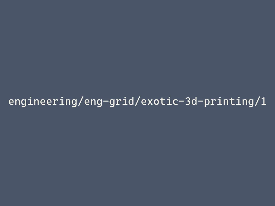 3D-printed part, exotic polymer